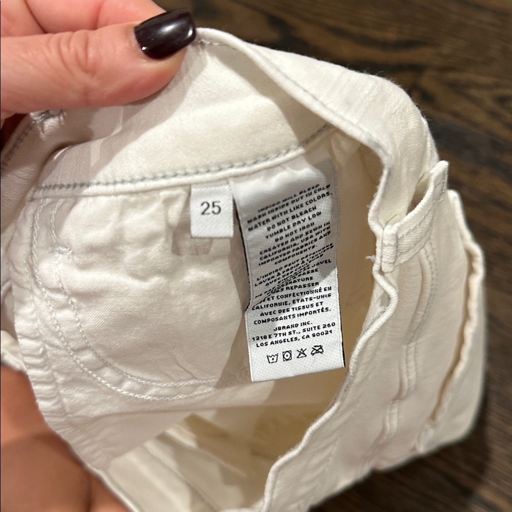 J Brand Cream Frayed Jean Shorts - Picture 4 of 5
